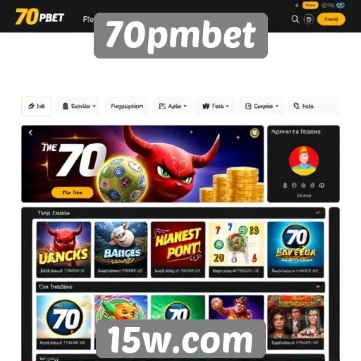 Interface do usuário do site 70pmbet é intuitiva